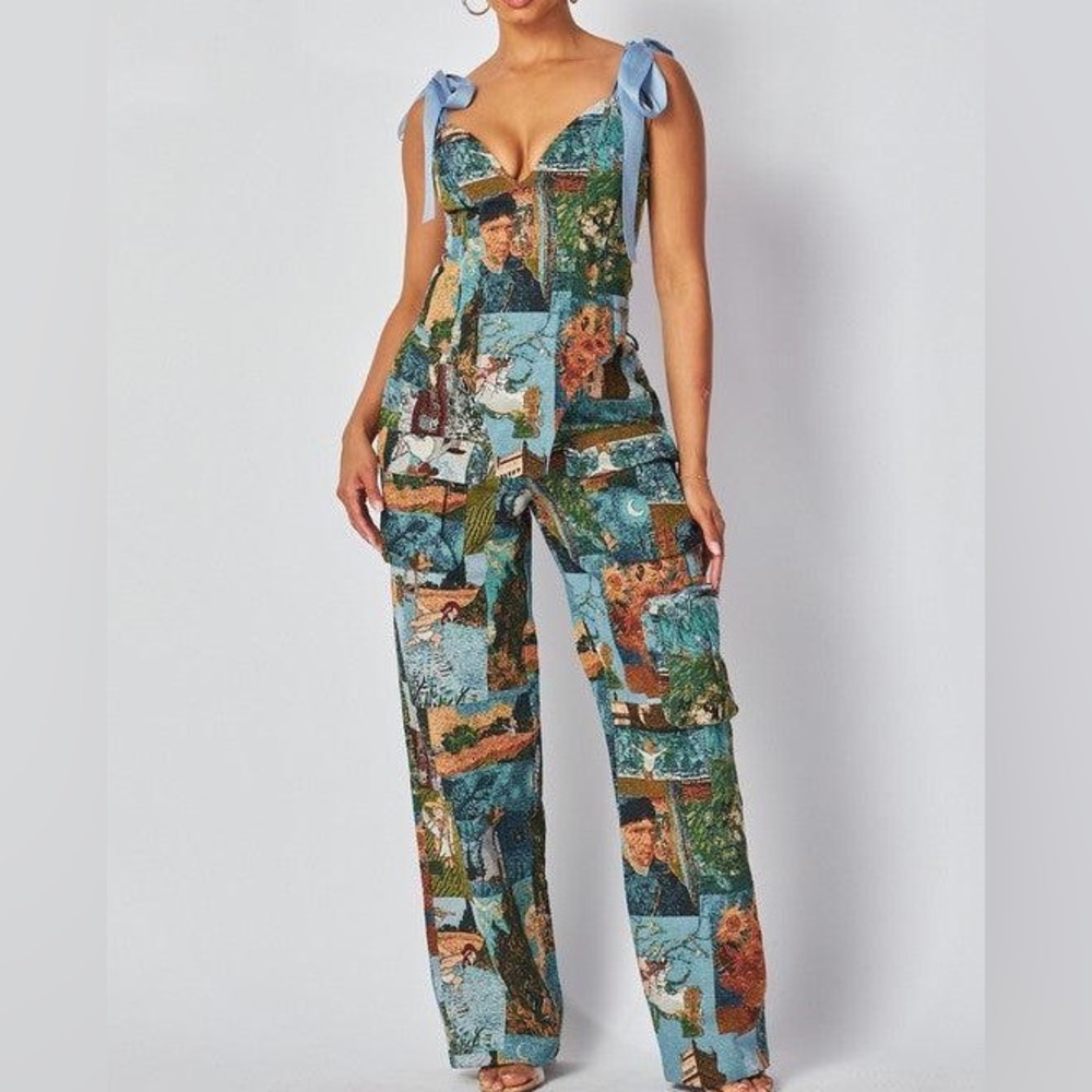Printed Pants set, corset pants set, party set, birthday set, girls night out.